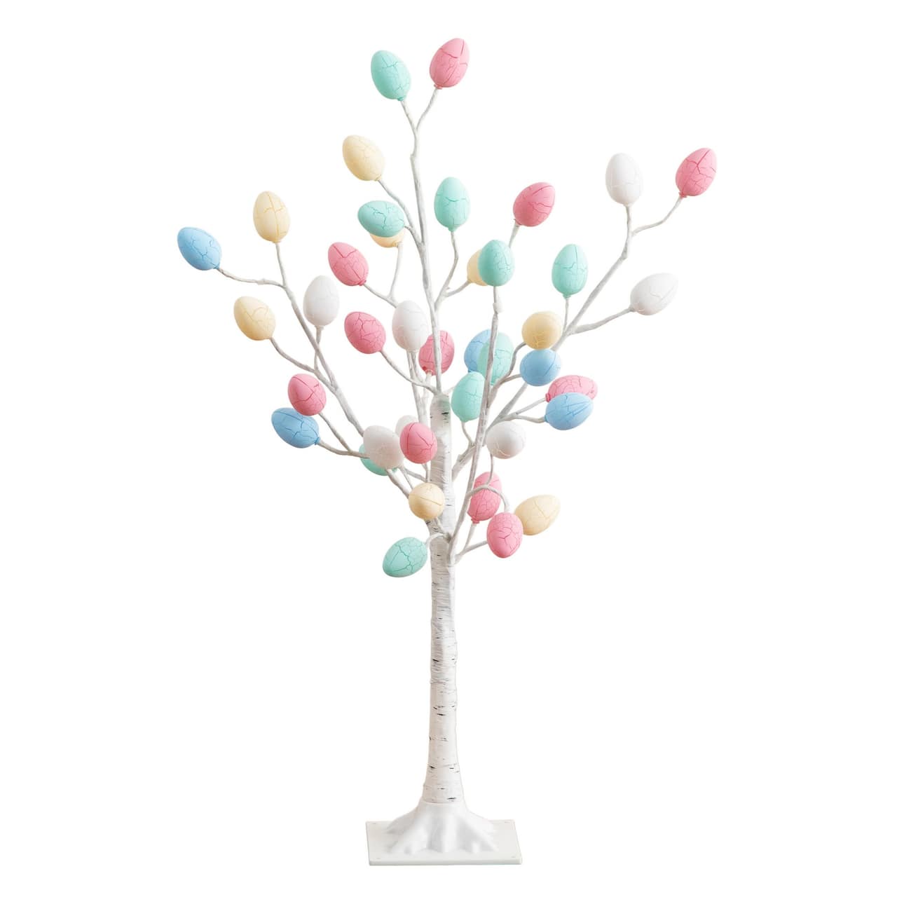 3ft. Pre-Lit Artificial Easter Twig Tree with 40 Egg Shaped LED Ornaments